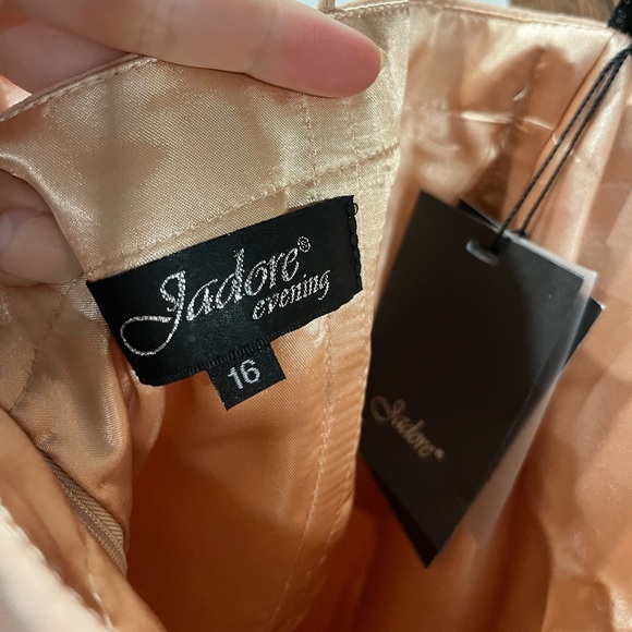 New with Tags, never been worn Jadore Evening dress in champagne colour - Picture 5 of 6